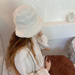 썸머 벙거지 여성 코튼 챙 모자 벙거지 버킷햇