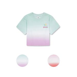 탑텐키즈 MKF3TS2202 여아 쿨에어 코튼 크롭 그라데이션 반팔티