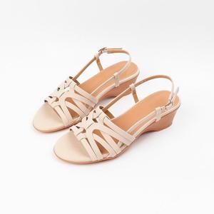 [신난다슈] 여성 슬링백 샌들 힐 5cm 여름 웨지 힐 뮬 샌들 발편한 통굽 MRO257102 아이보리