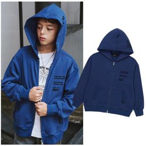 블루테일2 AZG3JP03BU 주니어 공용 블루 배색포켓 후드집업 점퍼 초등 2025년 가을