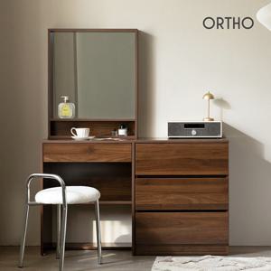 올쏘 크리미 3단 서랍장 콘솔 수납 거울 화장대 세트 1200