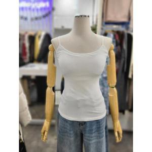 밸리걸 세이브존01 캡내장 골지 끈 나시 탑 912060