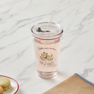 [모던하우스] 봉쥬르두부 빨대 유리 텀블러 450ml