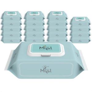 미엘 민트 물티슈 캡형 100매 20팩 평량 35gsm 히알루론산 가성