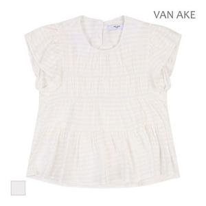 [반에이크]MARIO프릴체크 민소매 블라우스_VB38BLUG10Z