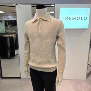 트레몰로 HC05 남성 아리보리 폴로넥 카라 니트 티 TRHBP5W229111