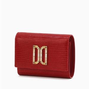 [닥스핸드백] 알렉사레드 크리스탈 장식 DD로고 반지갑 DCWA6E282R2