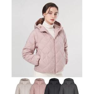 [이지바이]투엘라 퀼팅베일 여성 웰론 다이아퀼팅 데일리 후드 점퍼 패딩 자켓(W6WJ05)