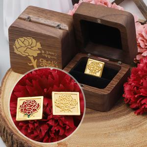 [골드모아] 순금 카네이션 뱃지[스퀘어] 원목함 3.75g 24K 추석 부모님 은사님선물