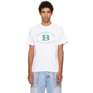 BAPE 티셔츠 화이트 머니 B 로고 티셔츠 251546M213106