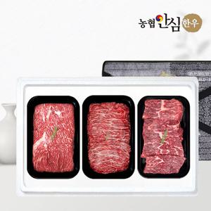 [농협안심한우] 1등급 한우 선물세트 3구 정육1호 1kg (국거리400g/불고기300g/장조림300g)
