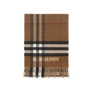 버버리 8045329 A7026 와이드 체크 캐시미어 프린지 머플러