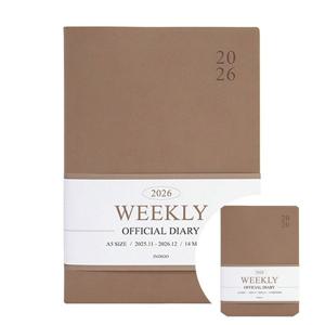 JMds 인디고 다이어리 2026 오피셜 A5 위클리 스케줄러 (날짜형 25절 주간) 업무용 (모카무스)