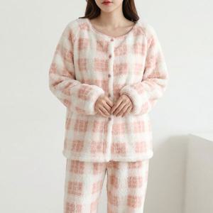 미엘 뽀글이 체크 파자마_TA4ST069