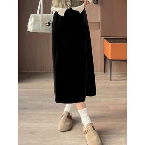 [앳마크]ATMARK (77까지)기모스트레잇밴딩벨벳스커트_AE59SK025G