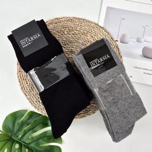 인따르시아 신사양말 5켤레 남성정장양말 남자장목양말 무지검정 구두 면양말