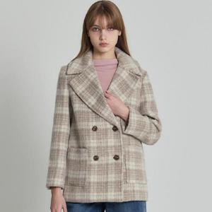 [르오트(LeOT)] 분위기있는 소프트 헤어리 울 블렌딩 체크코트-사이즈 55~88다양