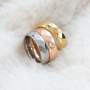 써지컬스틸 남녀공용 볼드컷팅 반지 14k도금