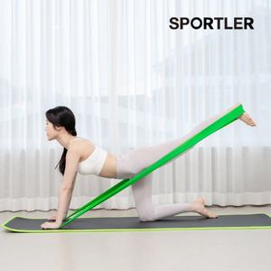 [텐텐]스포틀러 스트레칭밴드 라텍스 근력 요가 고무 필라테스 운동 네온 그린 2단계