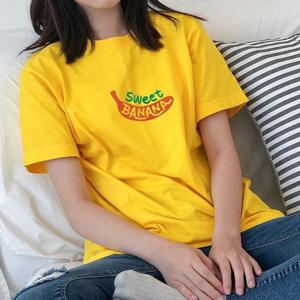 [험블][험블] 스윗바나나 레터링 오버핏 남녀공용 반팔티 노랑 (5802969)