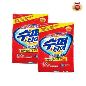 [테크]수퍼타이 찬물 전용 실내건조 분말세제 효소 세탁세제 일반드럼 겸용 리필 5kg x 2개