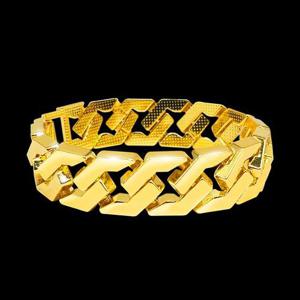 [지와이] 팔찌 18k 금 도금 헤비육각체인 변색없는 고급 입체 남자 남성 패션 체인 악세사리 주얼리