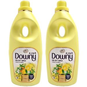 다우니 초고농축 섬유유연제 1L 용기(드럼/일반겸용) 생화향기 시트러스 앤 버베나 용기x2개