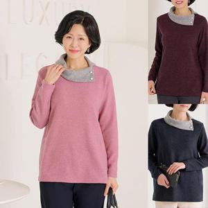 [엄마옷 로즈맘] 영서진주카라넥기모티셔츠