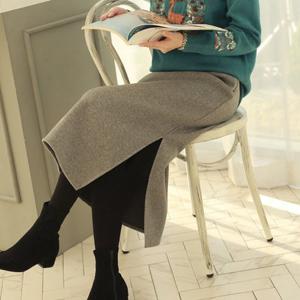 [웬디즈갤러리]골드 모직 옆트임 스커트 TSK007