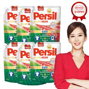 퍼실 딥클린 삶음파워 하이진젤 1.8Lx6개 세탁세제 겸용