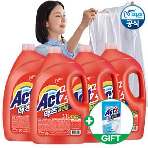 ★액츠 특가+1종증정★ 액츠 클린젤 세탁세제(일반드럼 겸용) 3.1Lx4개 + 액츠실내건조200ml