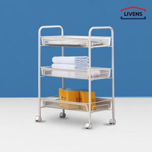 이동식 3단 메쉬 틈새선반(화이트)