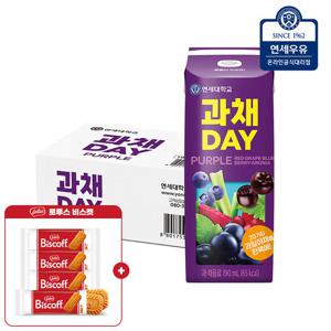 연세우유 과채데이 퍼플 190ml 24팩+로투스 트윈팩 2p×4개
