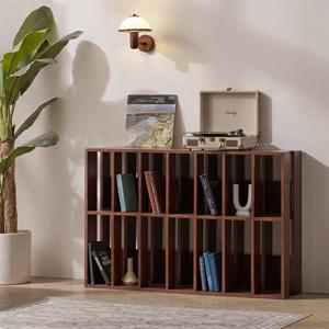 나무뜰 엔슬리 서재 원목 LP장 수납장 거실 책장 7X2 VNM072