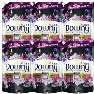 다우니 초고농축 섬유유연제 1.35L(드럼/일반겸용) 생화향기 미스티크 리필X6개