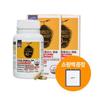 플라보노이드 40mg 프로폴리스 아연 비타민C 2병 6개월 (+쇼핑백)