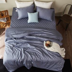 60수사틴 순면 누빔이불침대커버풀세트 Q퀸 블루