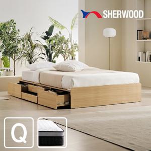 앤디 무헤드 4단서랍 멀티수납형 침대 세트 Q퀸 (매트리스 포함)