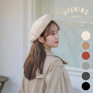 [블로썸스틸] ELM-160 여자 블랙 울 배레모 가을 모자