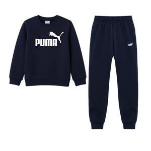 푸마 B 맨투맨 FT 여성 아동 주니어 트레이닝 세트 운동복 짐웨어 런닝복 네이비 691673-16