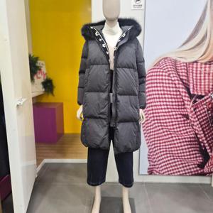 [베네통]베네통 폭스 퍼 후드 롱 구스다운 BAPD58461 BAPDA7561  DG