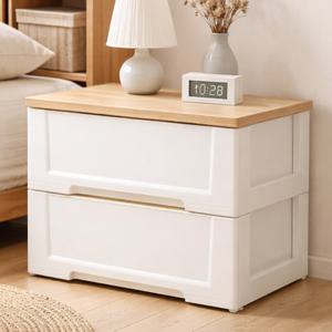 화이트 이노스 우드상판 서랍장 2단 (내추럴오크/화이트오크)