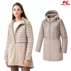 콜핑 여성 겨울 중기장 후드 경량 패딩 자켓 KSC672QJ2W