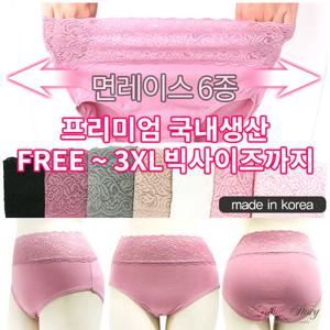 [애플스토리]프리미엄  면레이스 팬티 6종