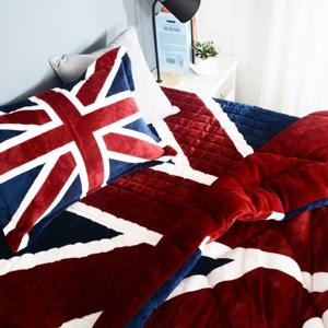 HY 유니언잭 극세사 영국기 퀸 침대 패드