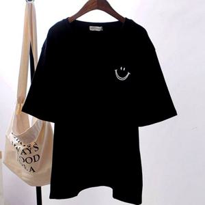 여성티셔츠 여름티셔츠 나그랑 베이직 스마일 포인트 여성 반팔티