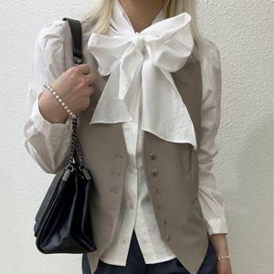 하객  리본타이 스카프 셔츠 왕리본블라우스