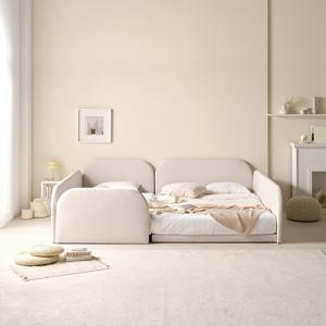 베디스 샌디 패브릭 저상형 침대 퀸 풋보드