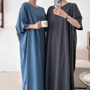 [옷자락] 여성 빅사이즈 임부복 홈웨어 99사이즈 슬릿 롱원피스