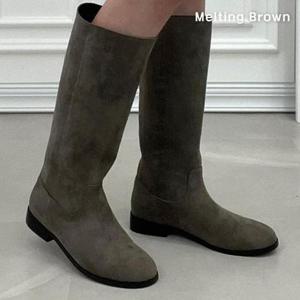 [멜팅브라운]여성 가죽부츠 여자 스웨이드롱부츠 K14